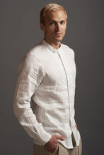 Load image into Gallery viewer, Mandarin Collar Linen Shirt
